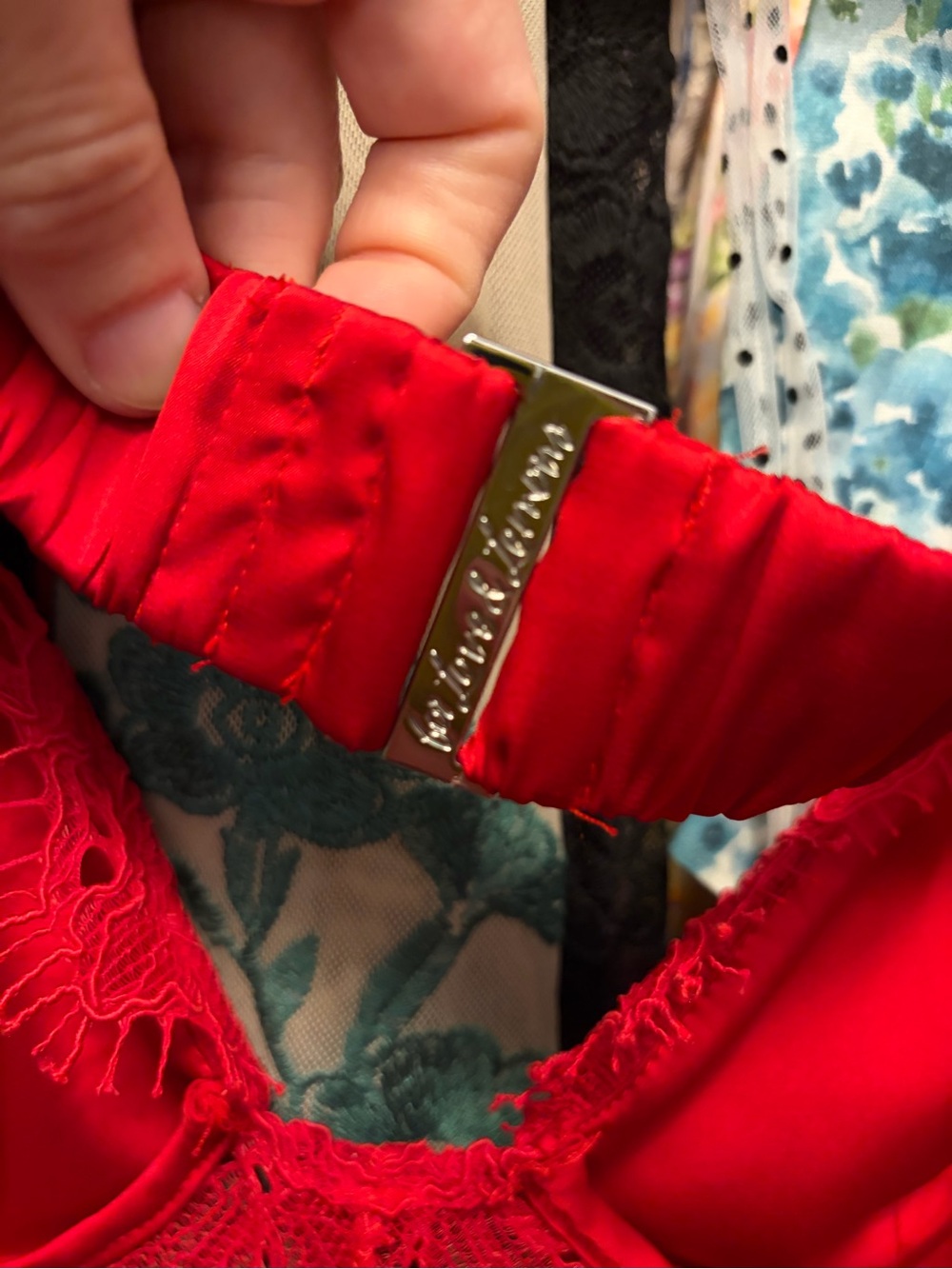 For Love & Lemons Casey Midi Dress RED - Picture 5 of 9